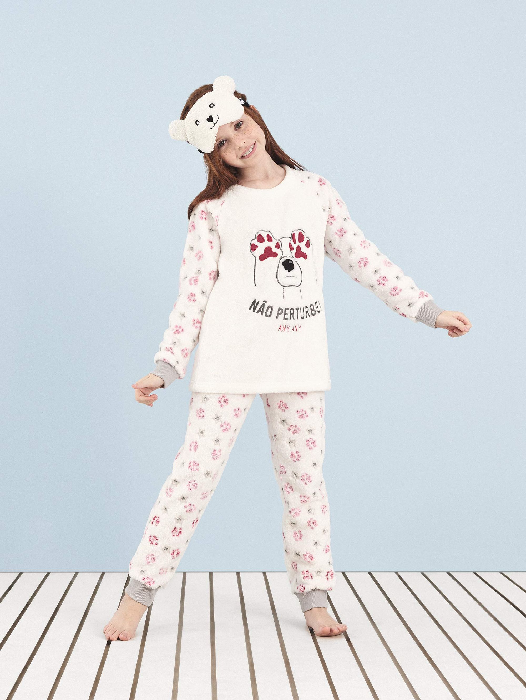 Pijama Longo Manga Longa Soft Infantil Urso Não Perturbe Any Any