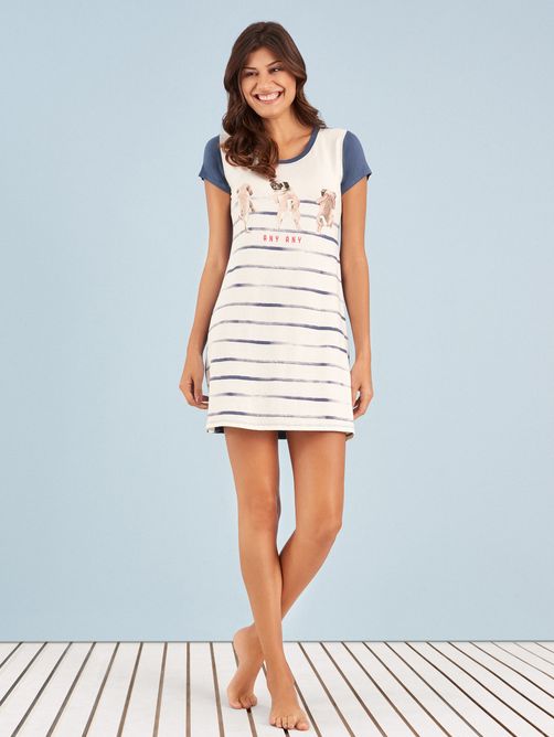 Camisola-Curta-Manga-Curta-Pug-Stripe-Any-Any